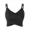 Plus Size Spaghetti Strap Crossover Crop Top - Noir 4X