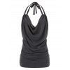 Débardeur Bénitier en Avant Grande-Taille à Col Halter - Gris 3X