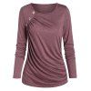 T-shirt Décontracté Boutonné Manches Longues à Volants - Finch Rosé XL