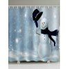 Rideau de Douche de Noël Imperméable Bonhomme de Neige Imprimé pour Salle de Bain - multicolor W71 X L79 INCH