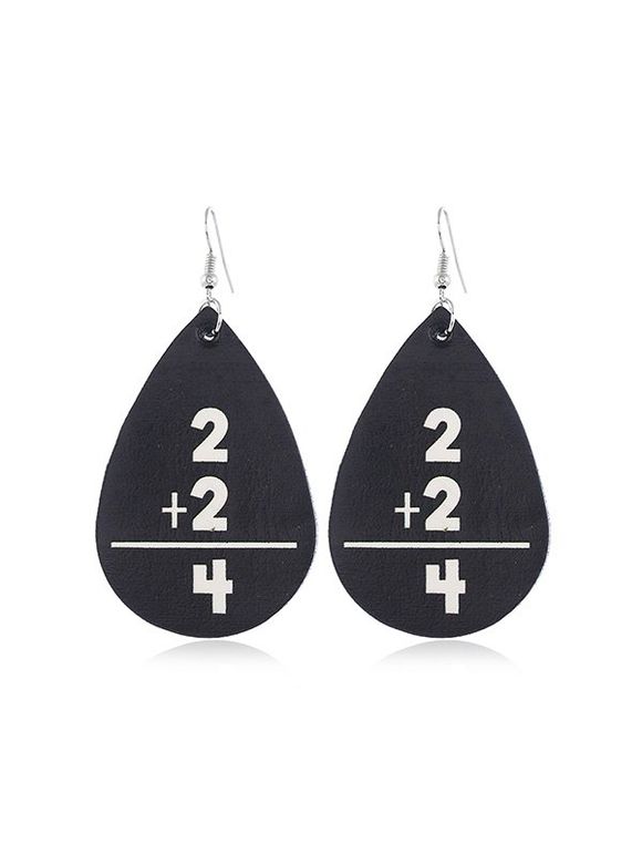 Boucles d'Oreilles Goutte d'Eau Lettre en Cuir - multicolor D 