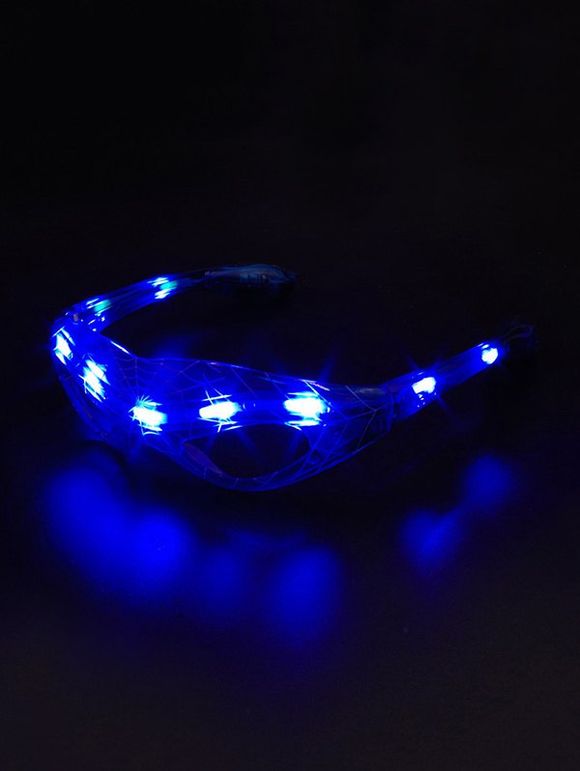 Lunettes LED Motif Toile d'Araignée Accessoires pour Fête - Bleu 