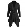 Cardigan Asymétrique Bouclé à Col Châle - Noir 3XL