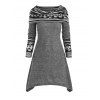 Geometric Multiway Handkerchief Knitted Dress - LIGHT GRAY S