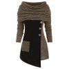 Boutons Contraste asymétrique Capelet Tricots - Marron Camel 2XL
