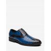 Chaussures de Business Animal Gaufré en Cuir à Lacets - Bleu EU 39