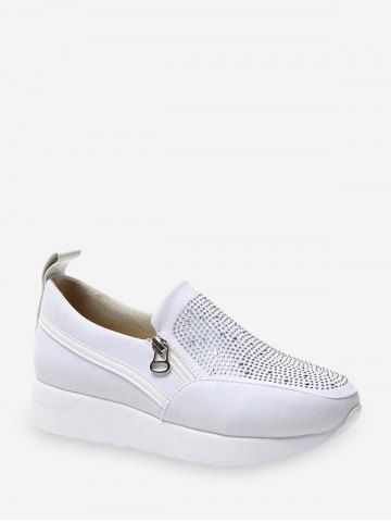 Sparkle Rhinestone Loafer Platform Shoes