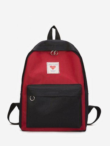 Contrast Color Large Capacity College Backpack