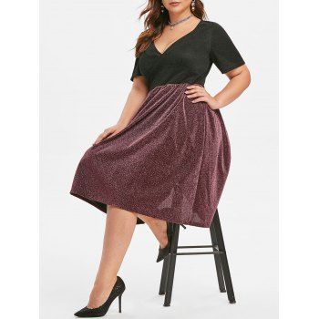 Image of Plus Size Two Tone Sparkle Party Dress