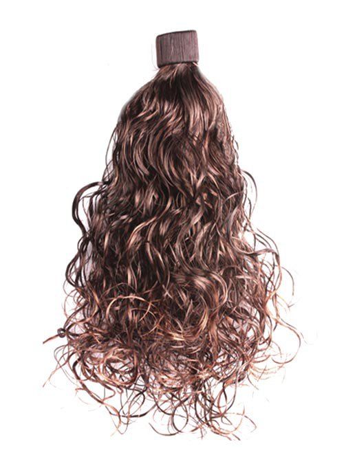 Pièce de Cheveux Synthétique Longue Ondulée - Sépia 