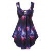 Débardeur Courbe 3D Teinté Galaxie Imprimée de Grande Taille - multicolor L
