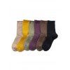 Ensemble de Chaussettes d'Hiver en Tricot en Couleur Unie en Coton 6 Paires - multicolor A 