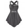 Débardeur Croisé de Grande Taille à Paillettes - Gris 4X