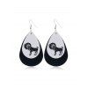 Boucles d'Oreilles Horoscope Goutte d'Eau en Cuir - Noir ARIES