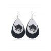 Boucles d'Oreilles Horoscope Goutte d'Eau en Cuir - Noir TAURUS