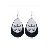 Boucles d'Oreilles Horoscope Goutte d'Eau en Cuir - Noir LIBRA