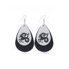 Boucles d'Oreilles Horoscope Goutte d'Eau en Cuir - Noir CAPRICORN