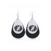 Boucles d'Oreilles Horoscope Goutte d'Eau en Cuir - Noir PISCES