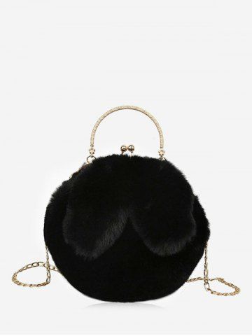 Faux Fur Rabbit Ear Chain Crossbody Bag