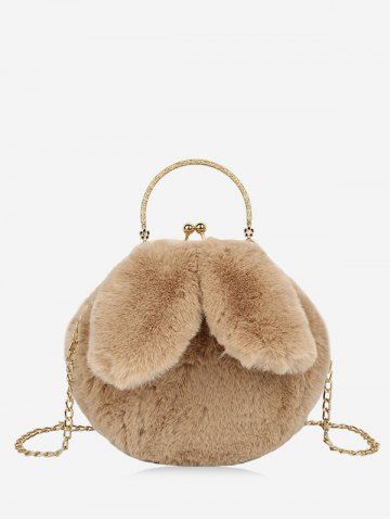 Faux Fur Rabbit Ear Chain Crossbody Bag