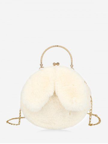 Faux Fur Rabbit Ear Chain Crossbody Bag