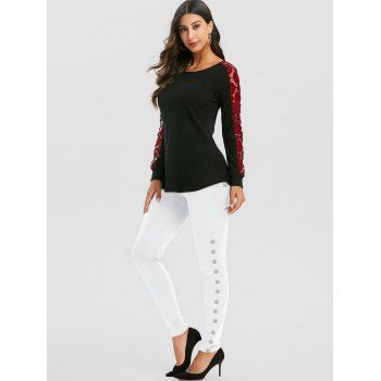 Kaufen High Waisted Pocket Snap Button Side Leggings. Bild