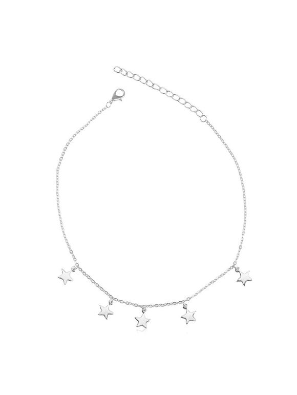 Star Pendant Metal Chain Choker Necklace - SILVER 