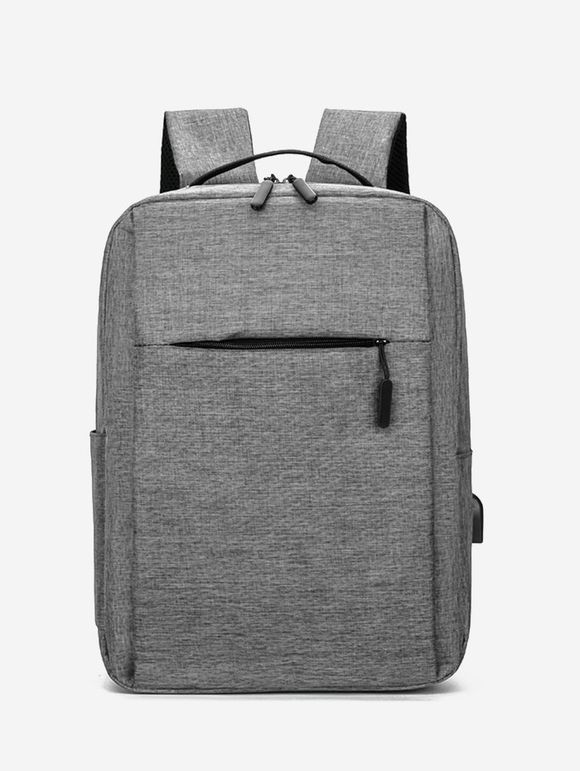 Casual Solid Student Computer Backpack - GRAY CLOUD 