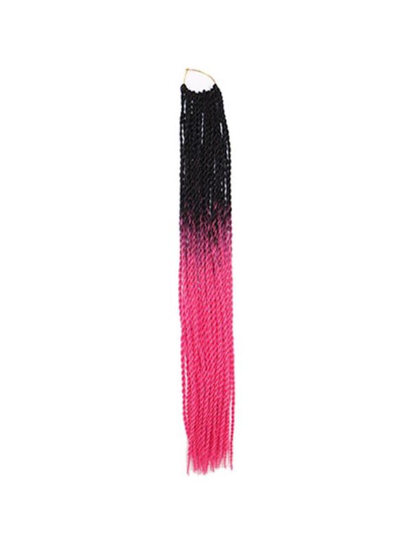 Pièce de Cheveux Synthétique Longue Ombrée Tressée - Rouge Violet 