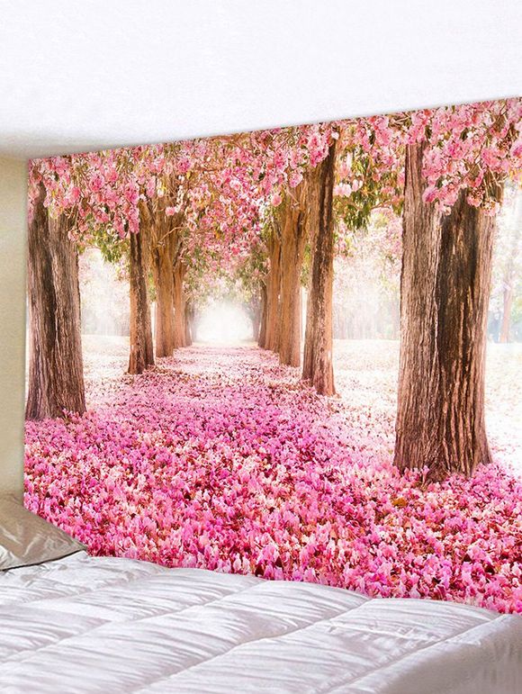 Tapisserie Murale Pendante Art Décoration Fleur et Forêt Imprimées Saint-Valentin - multicolor W79 X L59 INCH