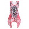 Débardeur Mouchoir Tribal Imprimé de Grande Taille - Rose 5X