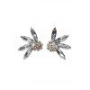 Boucles d'Oreilles Fleuries en Faux Diamant - Argent 