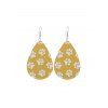 Boucles d'Oreilles Patte de Chat Imprimé à Goutte d'Eau - Jaune 