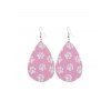 Boucles d'Oreilles Patte de Chat Imprimé à Goutte d'Eau - Rose 