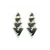 Boucles d'Oreilles Triangle Superposées - Noir 