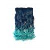 Pièce de Cheveux Synthétique Longue Ombrée Vague de Corps - Turquoise Grisâtre 