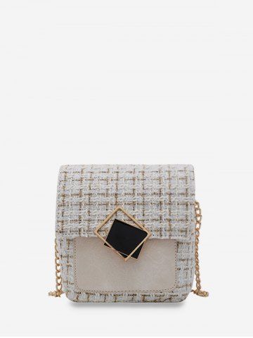 Vintage Chain Plaid Crossbody Bag