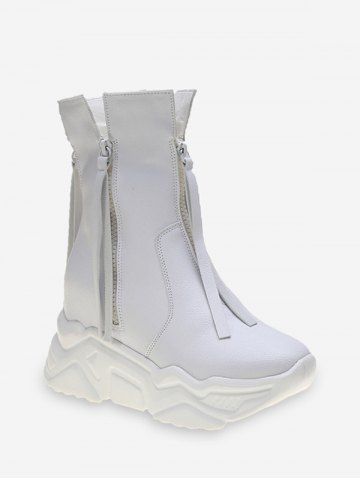 Multi Zip Hidden Wedge Dad Sneakers