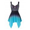 Débardeur Mouchoir Asymétrique Ethnique Ombré Imprimé de Grande Taille - multicolor 5X