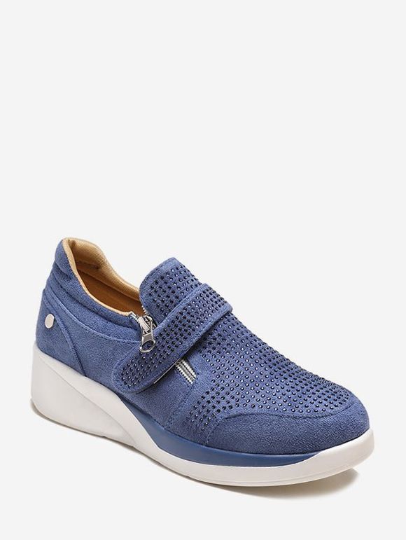 Chaussures avec Strass en Daim - Bleu Myrtille EU 38