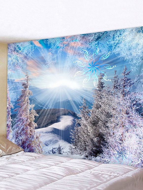 Tapisserie Imperméable Hiver Chaud Soleil et Neige - multicolor W91 X L71 INCH