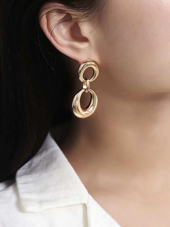 Boucles d'Oreilles Simples Double Cercles - Or 