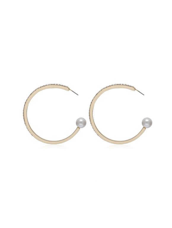 Boucles d'Oreilles Manchettes Design Strass et Perles Fantaisies - Or 