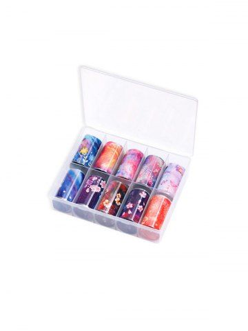 10 PCS Colorful Print Nail Stickers
