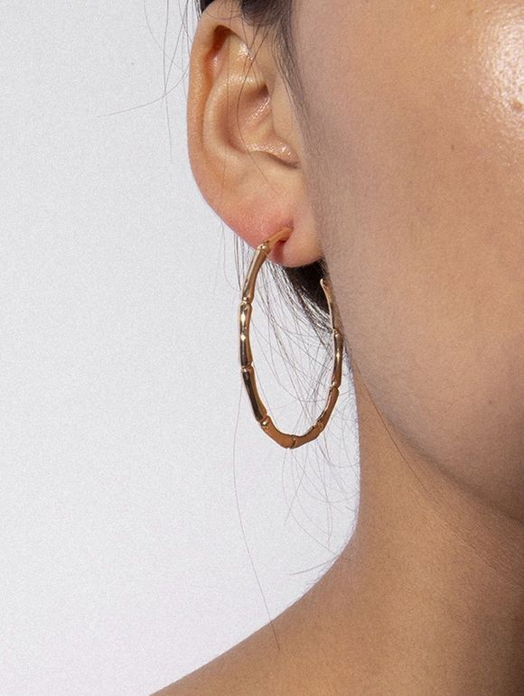 Boucles d'Oreilles Bambou au Crochet - Or 
