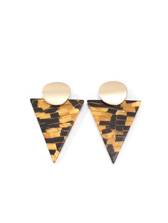 Triangle Marbling Stud Earrings - LIGHT BROWN 