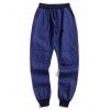 Pantalon de Jogging Décontracté Jointif en Couleur Unie - Bleu L