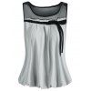 Débardeur Noué Panneau en Dentelle Transparente - Gris 2XL