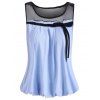 Débardeur Noué Panneau en Dentelle Transparente - Bleu Ciel Léger XL