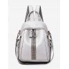 Sac à Dos Zippé avec Strass en PU - Blanc Froid 